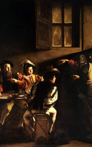 The Calling of St. Matthew, 1597, Caravaggio, Contarelli Chapele, Rome, Italy